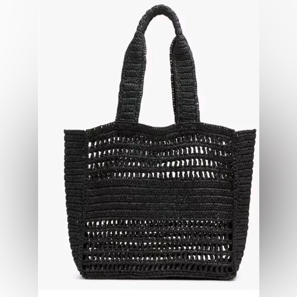 Karl Lagerfeld Antibes Straw Tote Black - Picture 2 of 7